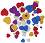 Цветни фигурки с брокат от EVA пяна - Сърца - Комплект от 50 броя - 