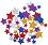 Цветни фигурки с брокат от EVA пяна - Звездички - Комплект от 50 броя - 