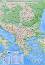 Природногеографска и политическа карта на Балканския полуостров - M 1:6 000 000 - карта