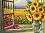 Рисуване по номера с акрилни бои - Слънчогледови поля - Комплект за картина с размери 39 x 30 cm - 