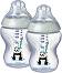 Бебешки шишета за хранене - Closer to Nature: Easi Vent 260 ml - Комплект от 2 броя със силиконов биберон за новородени - 
