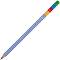 Акварелен молив с многоцветен графит - Rainbow - В зелен, син, червен и жълт цвят - 