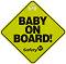Табела с надпис - Baby on board - Аксесоар за автомобил - 