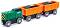 Товарен влак с дизелов локомотив - Детска дървена играчка от серията "Hape: Влакчета" - играчка