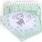 Бебешки спален комплект от 4 части с обиколник - Lily: Lamb Green - 100% ранфорс за матрак с размери 60 x 120 cm - 