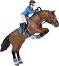 Фигурка на скачащ кон с жокей Schleich - От серията Фигури на коне - фигура