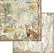 Хартия за скрапбукинг - Лисица и горски мотиви - Размери 30.5 x 30.5 cm - 