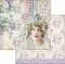 Хартия за скрапбукинг Stamperia - Жена и цветя - 30.5 x 30.5 cm от колекцията Hortensia - 