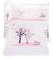 Бебешки спален комплект от 3 части с обиколник - Pink Bunny EU Style - 100% ранфорс за леглo с размери 70 x 140 cm - 