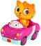 Коте на кола - Комплект играчки със светлинни и звукови ефекти : От серията "Land of B" - 