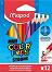 Къси цветни моливи Maped Strong - 12 цвята от серията "Color' Peps" - 