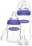 Бебешки шишета за хранене с широко гърло - Natural Wave 160 ml и 240 ml - Комплект от 2 броя със силиконови биберони - 