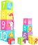 Кула от кубчета - Животни и числа - Детски образователен комплект за игра от серията "Play and Learn" - 