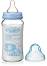 Стъклено бебешко шише за хранене с широко гърло - 240 ml - Комплект със силиконов биберон за бебета над 6 месеца - 