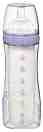 Бебешко шише - Premium Nurser: Purple 236 ml - Комплект със силиконов биберон размер 1 и 5 броя стерилни пликчета за еднократна употреба - 