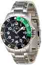 Часовник Zeno-Watch Basel - Black + Green 6350Q-a1-8M - От серията "Airplane Diver II" - 