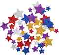 Цветни звездички с брокат от EVA пяна Apli Kids - 50 броя - 