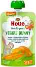 Holle - Био забавна зеленчукова закуска с морков, сладък картоф и грах - Опаковка от 100 g за бебета над 6 месеца - 