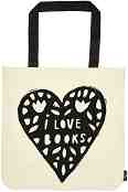 Текстилна чанта за книги - I Love Books - 