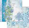 Хартии за скрапбукинг Stamperia - Сини цветя - 30.5 x 30.5 cm от колекцията Flowers for You - 