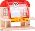 Двуетажна железопътната гара - Детска дървена играчка - 