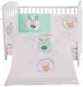 Бебешки спален комплект 3 части с обиколник Kikka Boo EU Style - За легла 60 x 120 cm или 70 x 140 cm, от серията New Friends - 