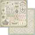 Хартия за скрапбукинг Stamperia - Бижута - 30.5 x 30.5 cm от колекцията Princess - 