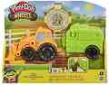 Трактор с ремарке - Творчески комплект с моделин от серията "Play-Doh:Wheels" - 