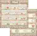 Хартия за скрапбукинг Stamperia - Календар - 30.5 x 30.5 cm от колекцията Casa Granada - 