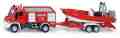 Метална количка с лодка Siku Mercedes Unimog - От серията Super: Emergency rescue - 