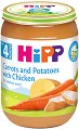 HiPP - Био пюре от моркови и картофи с пиле - 