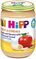 HIPP - Био пълнозърнеста каша с ябълки и банани - Бурканче от 190 g за бебета над 6 месеца - 