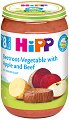 Пюре от био цвекло, картофи, ябълка и телешко месо HiPP - 