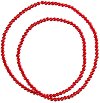 Стъклени перли за декориране - Червени - ∅ 6 и 8 mm - 