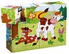 Дървени кубчета Woodyland - Животни и сезони - Образователна играчка - 