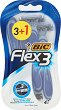 BIC Flex 3 Comfort - Самобръсначка с 3 остриета - опаковка от 3 броя + 1 брой подарък - 