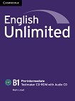 English Unlimited - Pre-intermediate (B1): CD-ROM по английски език с генератор на тестове + аудио CD - книга за учителя