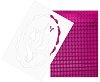 Двуцветен лист EVA пяна - Розов и лилав металик - Шаблон с лале - 