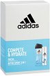 Подаръчен комплект Adidas Compete & Hydrate - Мъжки дезодорант и душ гел - 