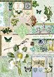 Декупажна хартия Calambour - Зелени цветя 223 - От серията Digital Collection Mulberry - 