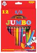 Къси цветни моливи - Jumbo - Комплект от 12 броя - 