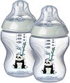 Бебешки шишета за хранене - Closer to Nature: Easi Vent 260 ml - Комплект от 2 броя със силиконов биберон за новородени - 