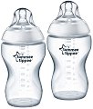 Бебешки шишета Tommee Tippee - 2 броя x 340 ml, от серията Closer to Nature, 3+ м - 