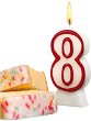 Свещичка за рожден ден Susy Card - Цифра 8 - Парти аксесоар - 