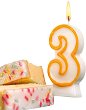 Свещичка за рожден ден - цифра 3 - 