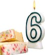 Свещичка за рожден ден - цифра 6 - Парти аксесоар - 