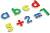 Дървени букви и цифри - Комплект образователни магнитни играчки - 