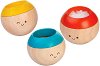 Забавни топчета - Дървени бебешки играчки за развиване на сетивата - 