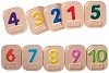 Плочки с брайлови цифри - Дървена образователна играчка - 