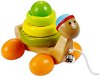 Костенурка - Детска дървена играчка за дърпане - 